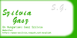 szilvia gasz business card